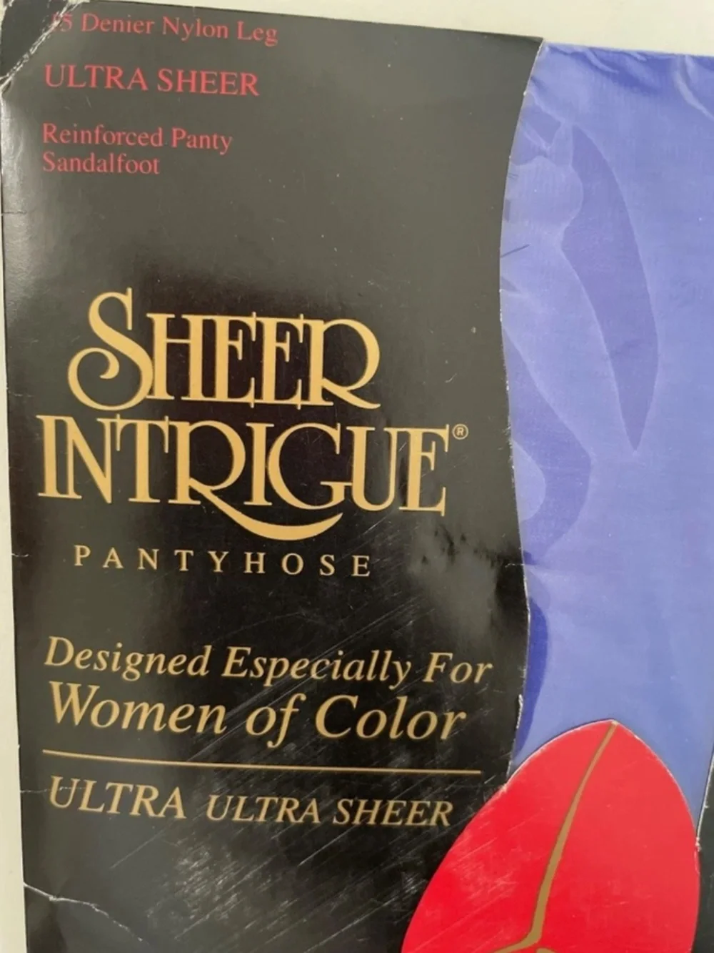 RARE Vintage Sheer Intrigue Ultra Sheer Royal Nylon Control Top Pantyhose Size C